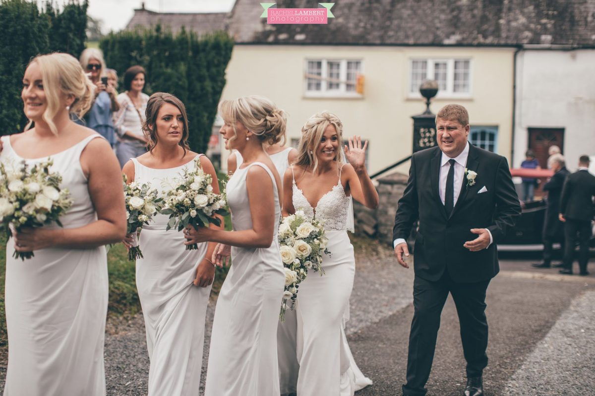 bride arrival at the church at the grove narberth