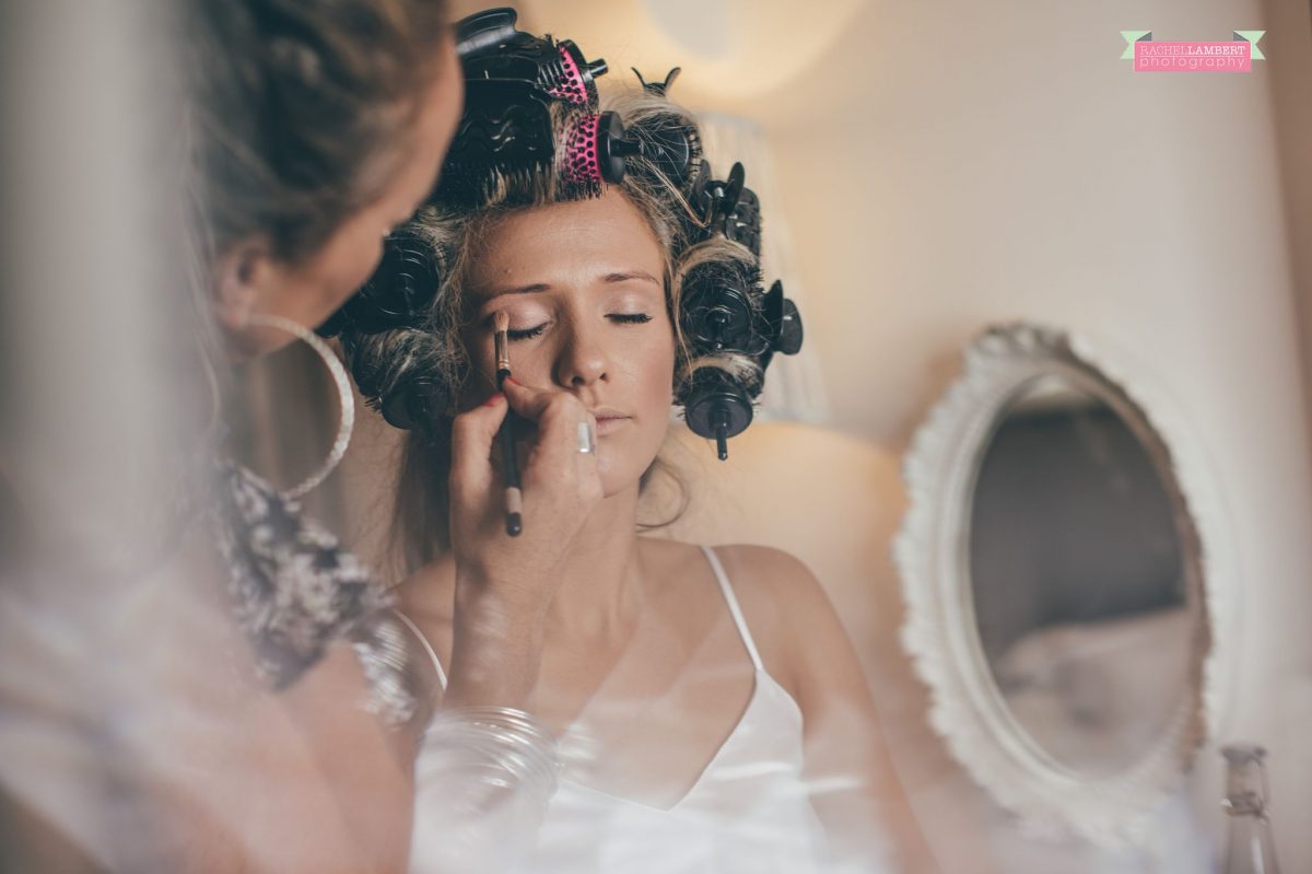 bridal makeup preparation at the grove narberth