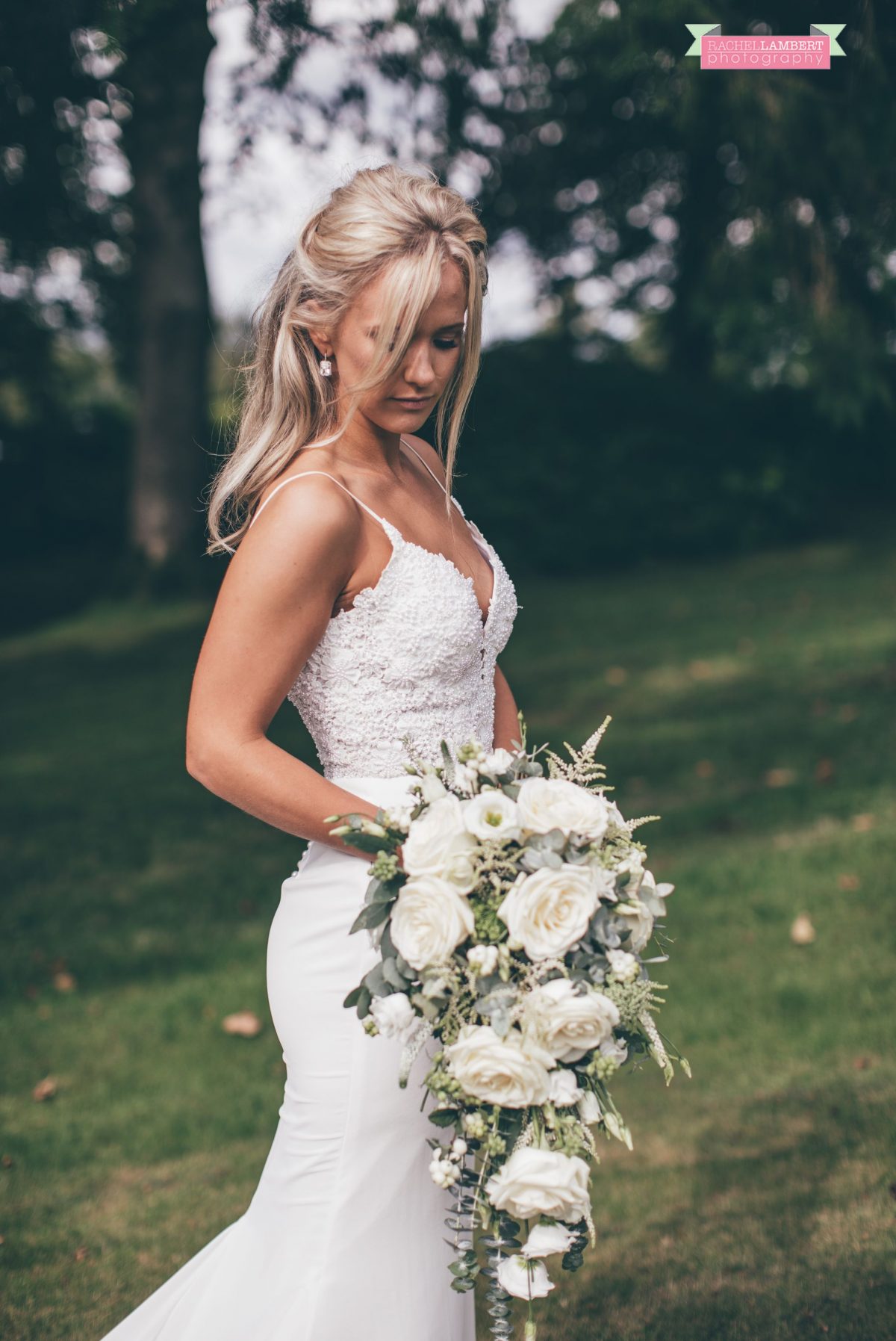 bride portrait flowers the grove narberth