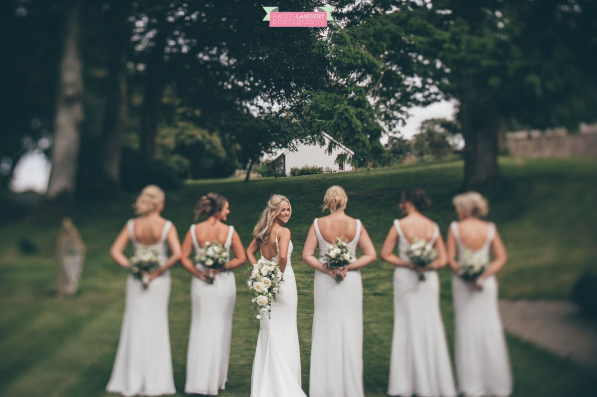 bride and bridesmaids bridal bouquet the grove nartberth tilt shift lens