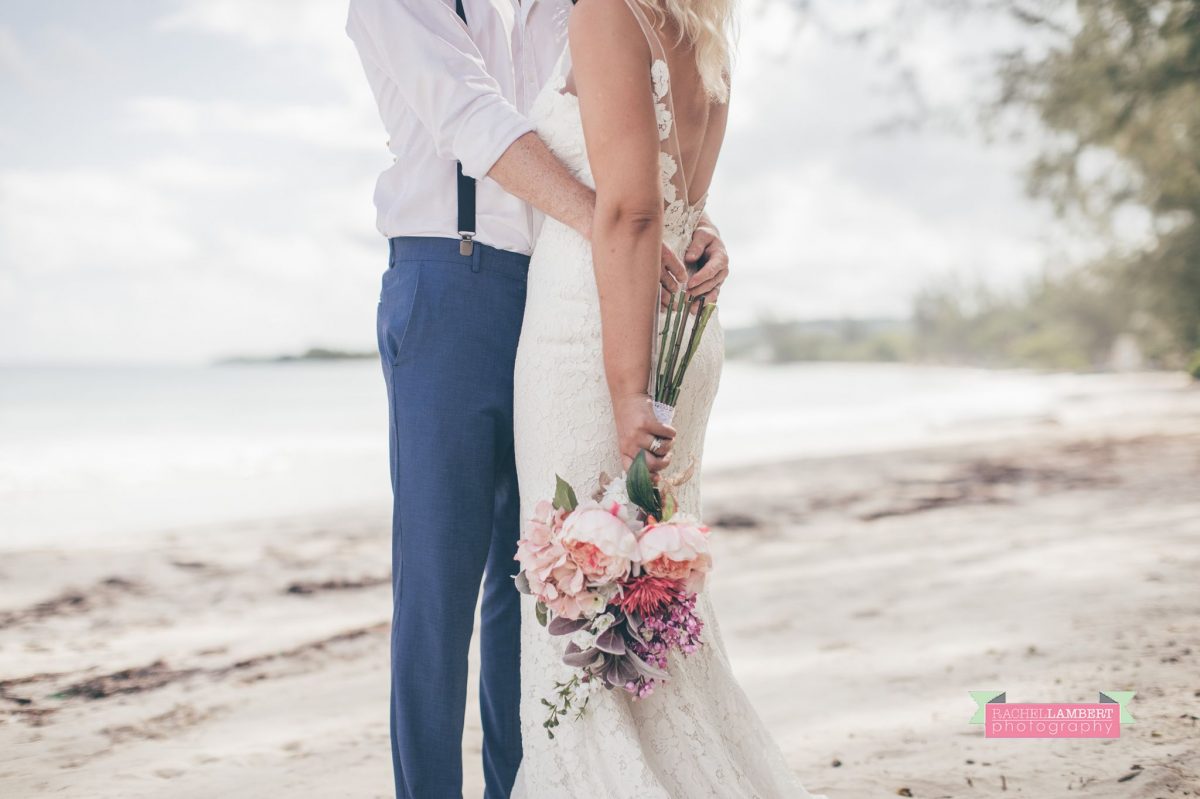 beach bridal flowers bride and groom jamaica