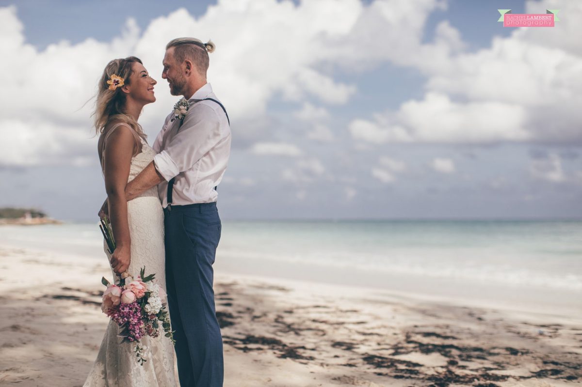 beach bridal flowers bride and groom jamaica
