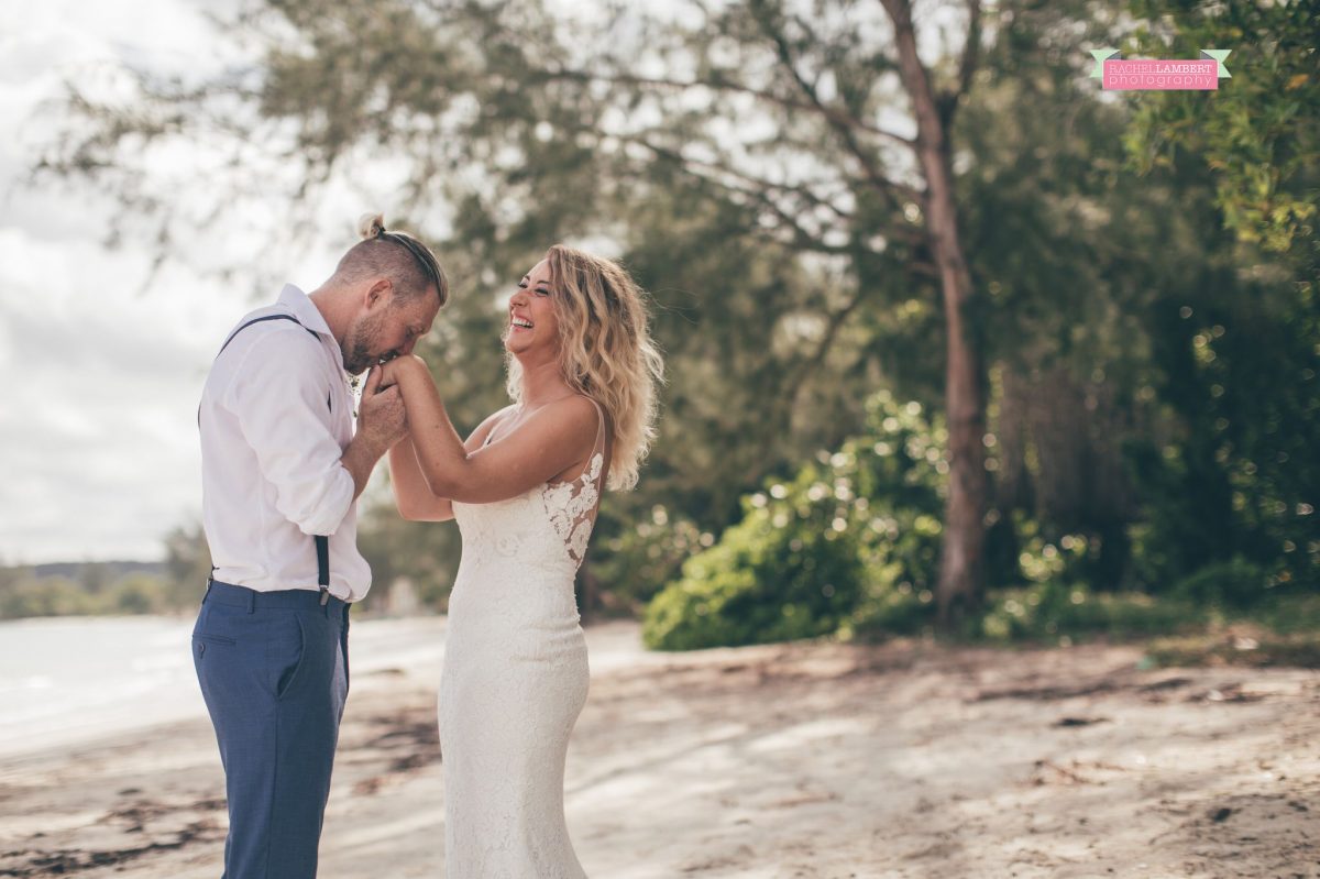 beach bridal flowers bride and groom jamaica