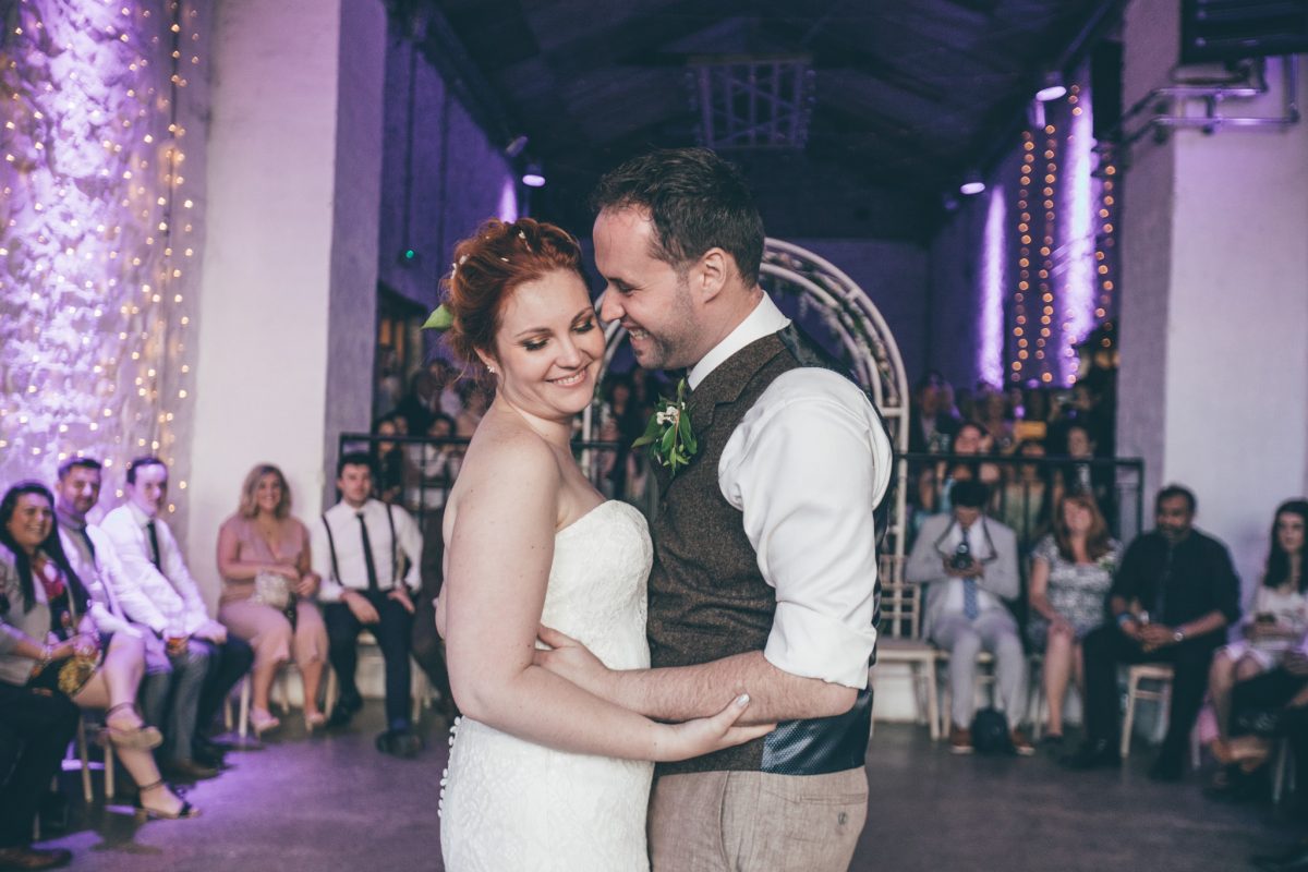 first dance at rosedew farm bride and groom summer wedding in wales