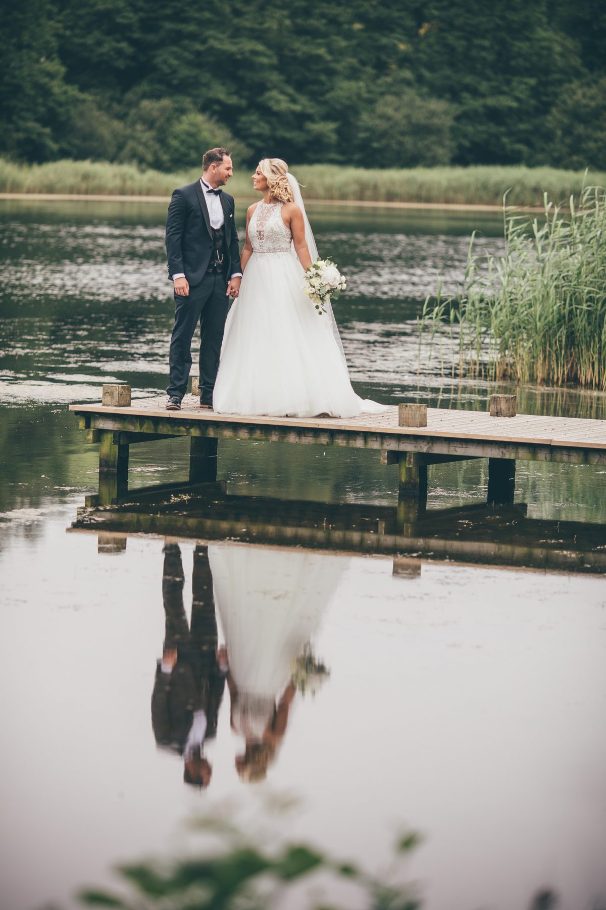 bride and groom lake hensol castle summer wedding rachel lambert photography