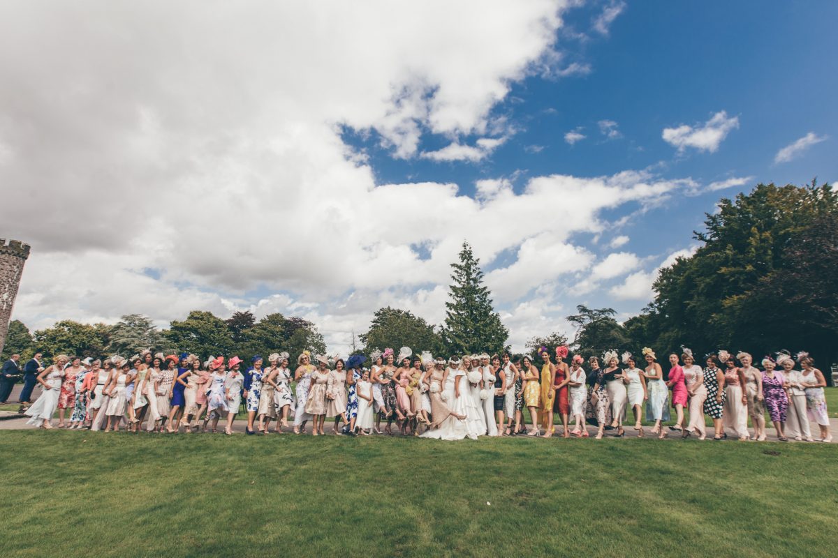 big group shot of all the ladies hensol castle wedding summer rachel lambert photography
