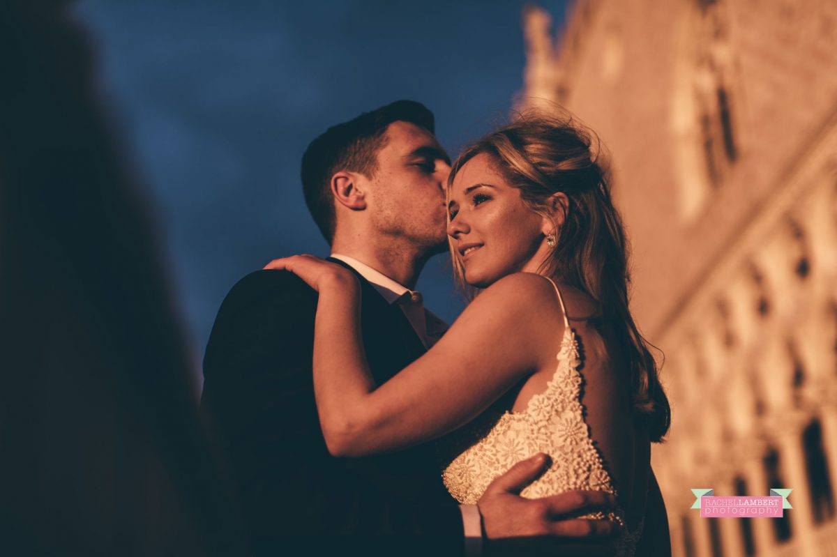 bride and groom sunrise over st marks square Venice italy