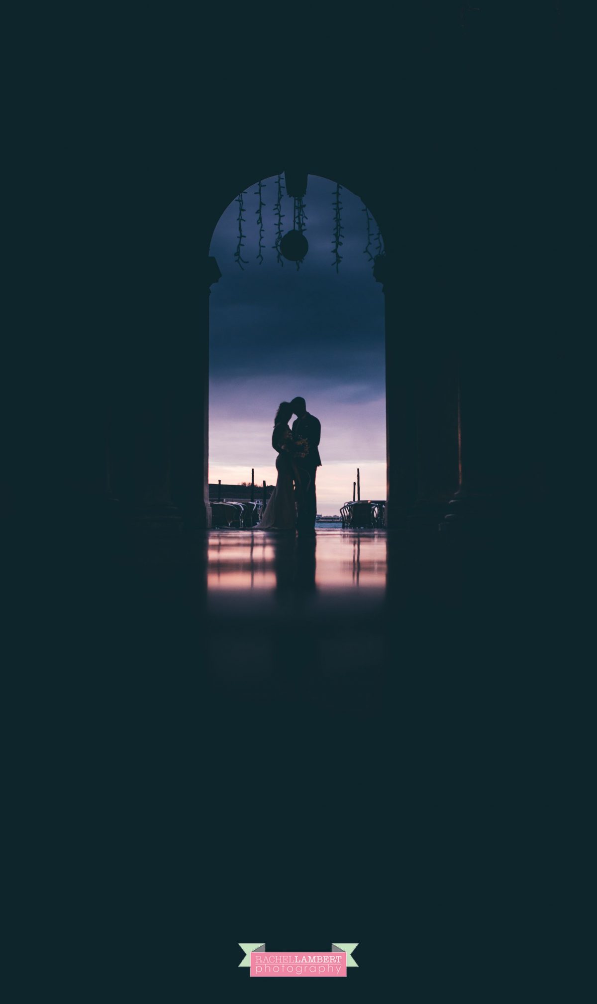 bride and groom sunrise silhouette st marks square Venice italy