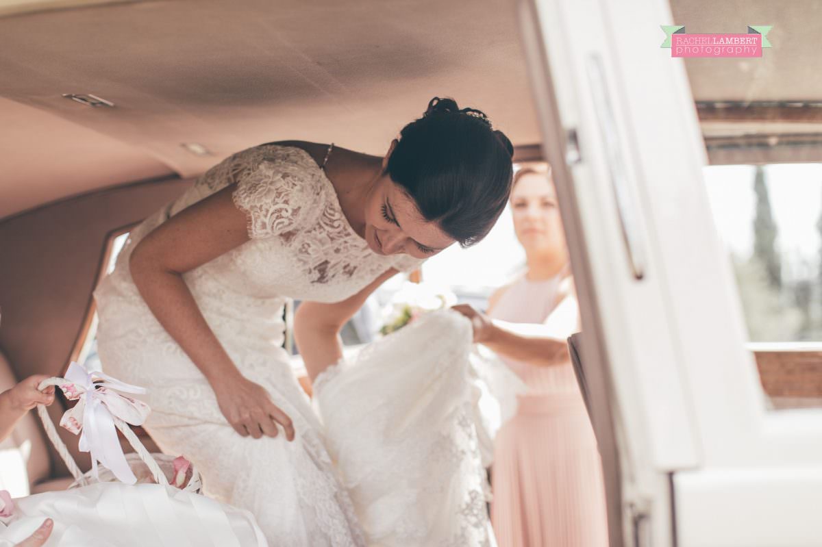 wedding in italy colour cortona tuscany town hall bride departing villa san crispolto
