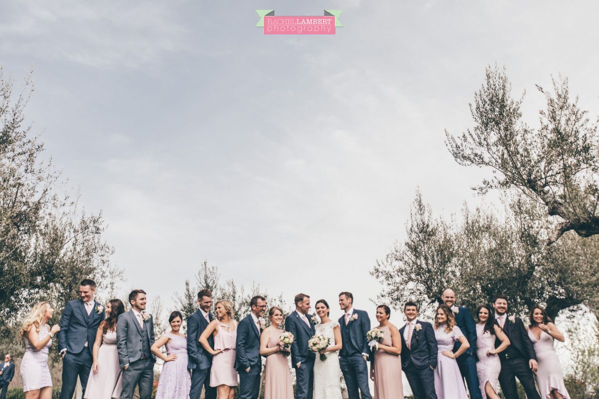bride and groom bridal party group shots wedding in italy 