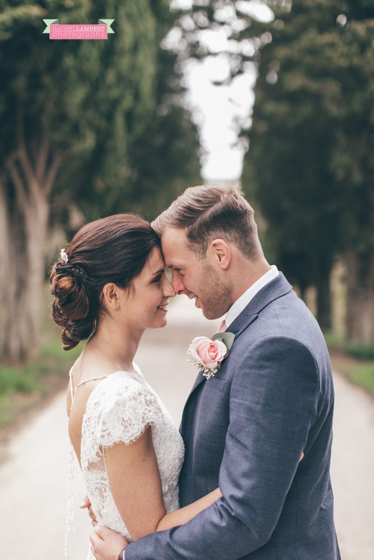 bride and groom portrait wedding in italy colour cortona tuscany cyprus trees