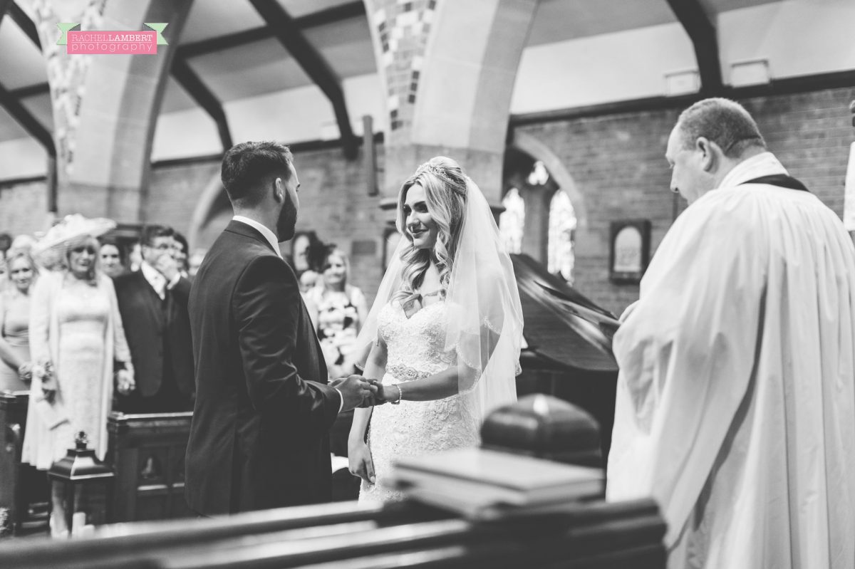 rachel lambert photography bride and groom st augustines church ceremony black and white