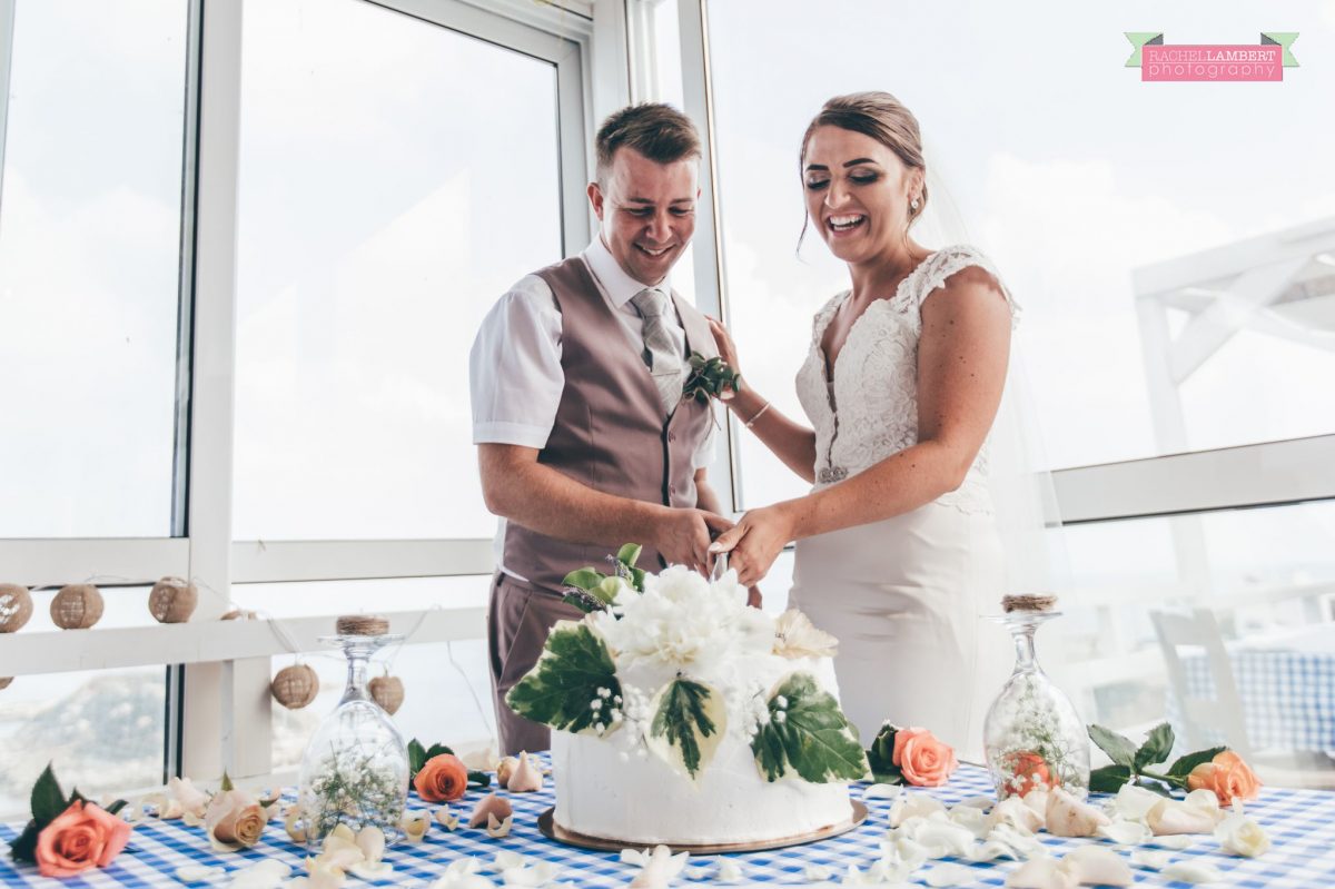 destination wedding greece kalithea springs rhodes cutting the cake