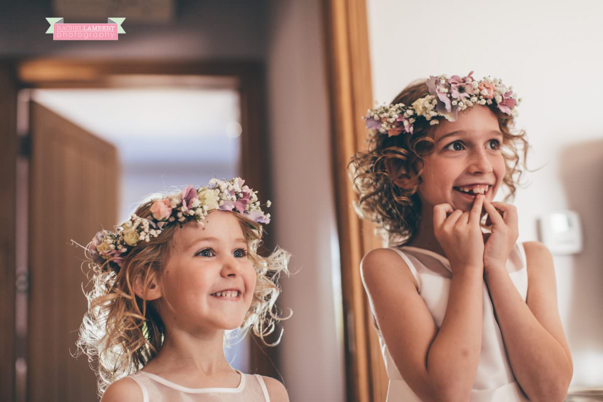 olwalls wedding photographer rachel lambert photography flower girls at mulberry house