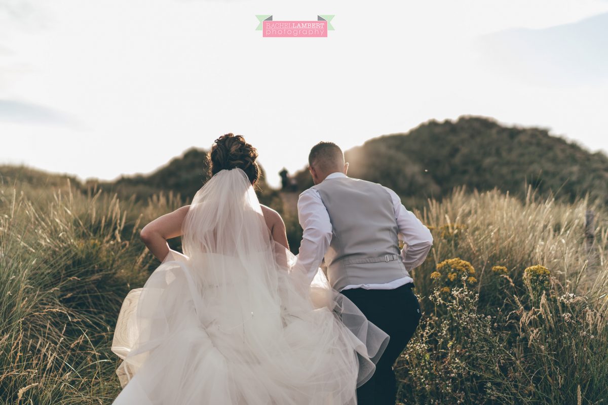 olwalls wedding photographer rachel lambert photography bride and groom llangennith beach 