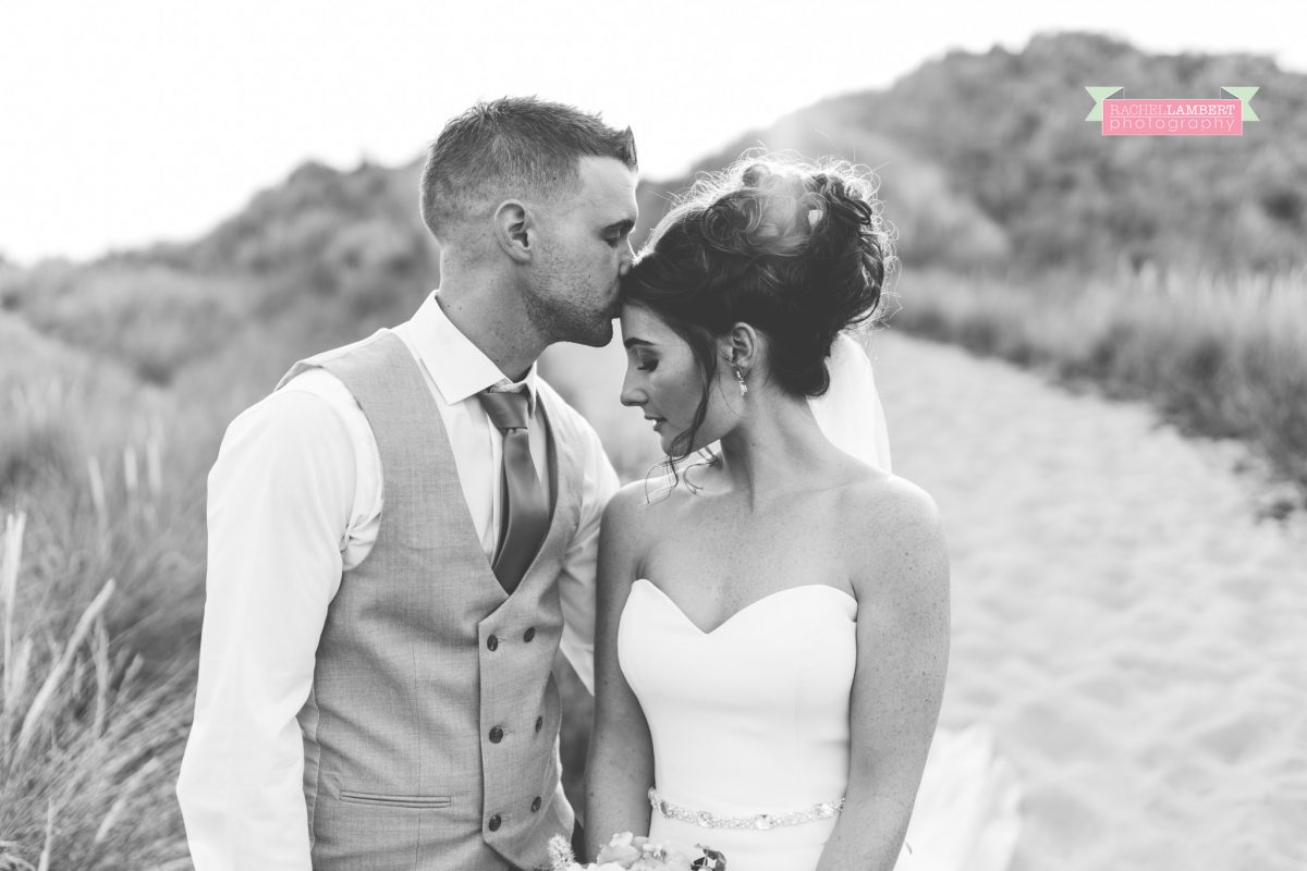 olwalls wedding photographer rachel lambert photography bride and groom llangennith beach golden hour