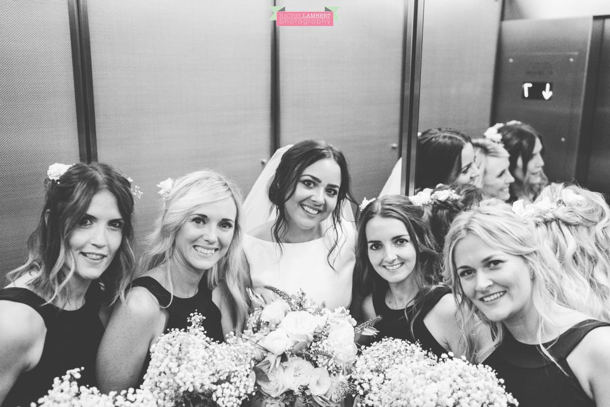 rachel lambert photography new york wedding photos bride and bridesmaids the manhattan hotel time square