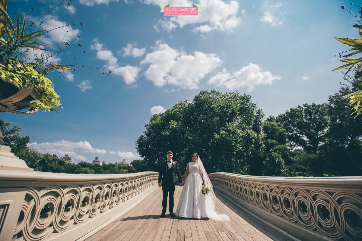 rachel lambert photography new york wedding photos bride and groom central park bow bridge