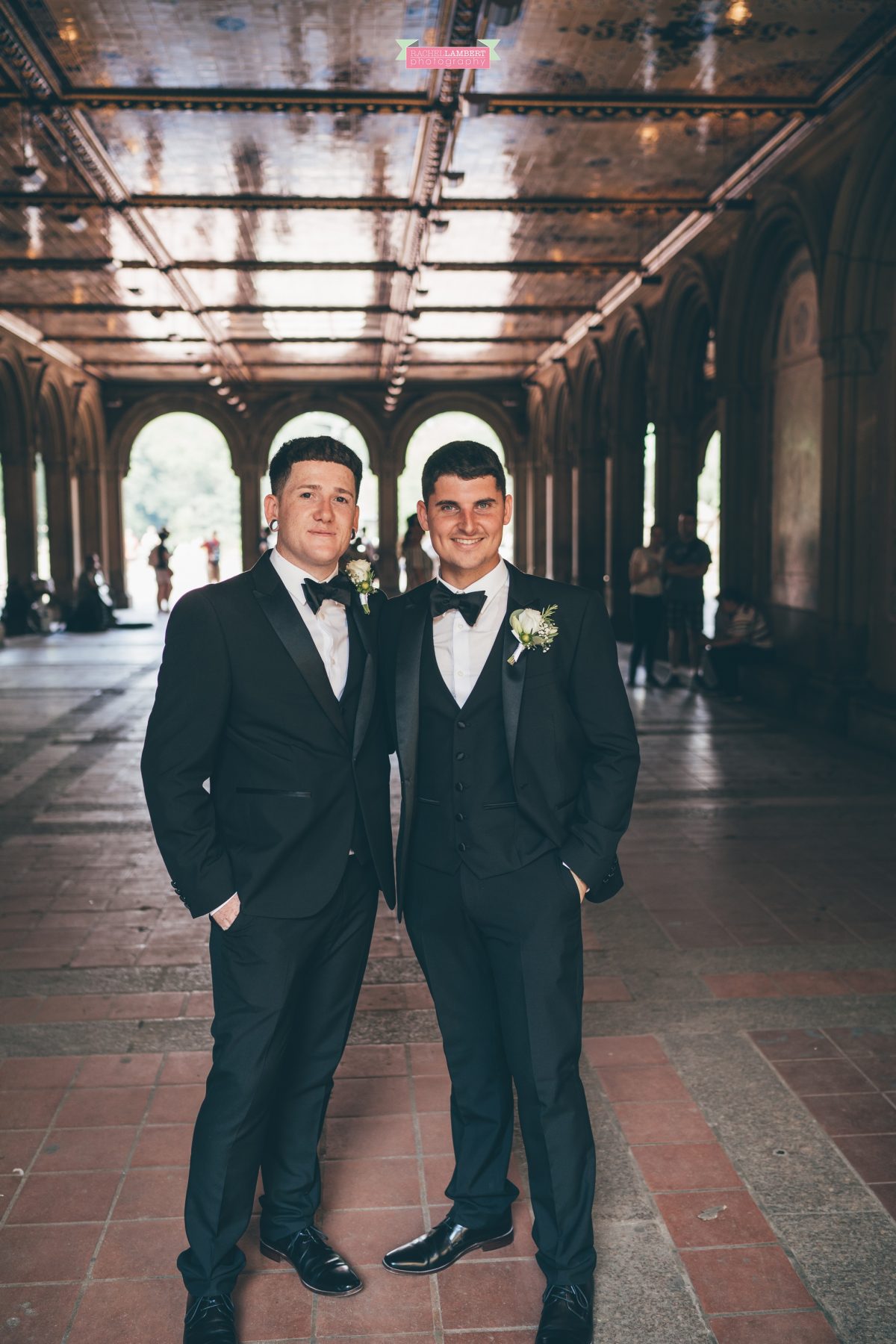 rachel lambert photography new york wedding photos groom and best man bethesda terrace bridesmaids