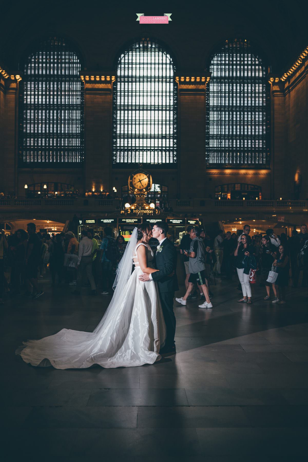 rachel lambert photography new york wedding photos bride and groom grand central station