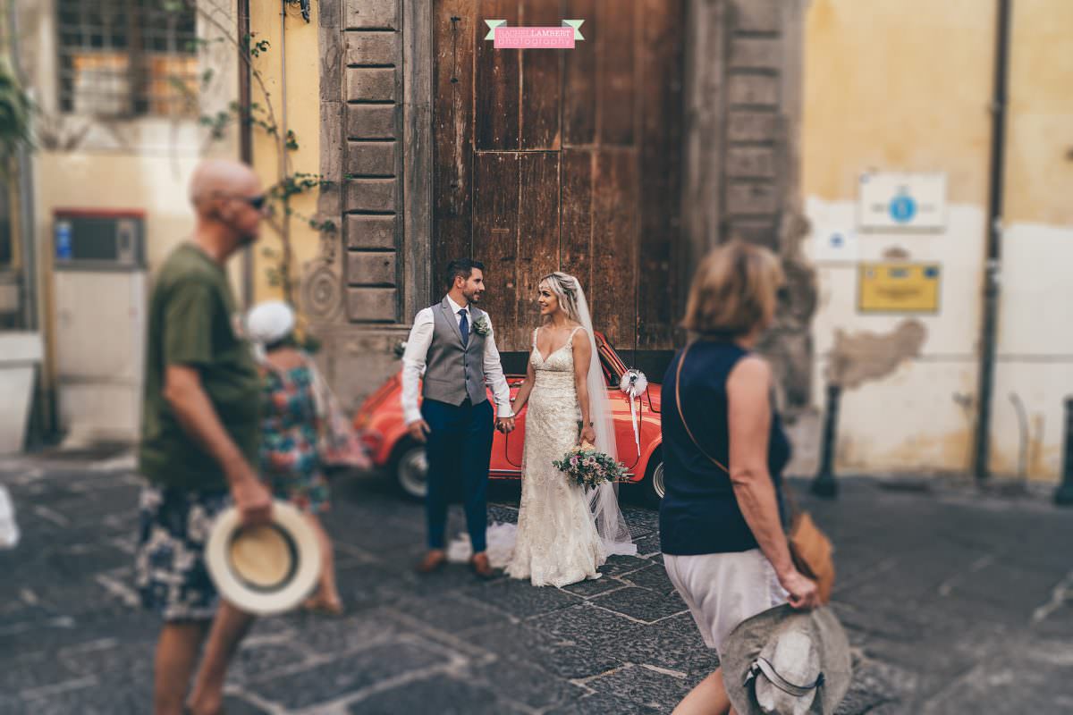 wedding photographer sorrento italy bride and groom italian door tilt shift