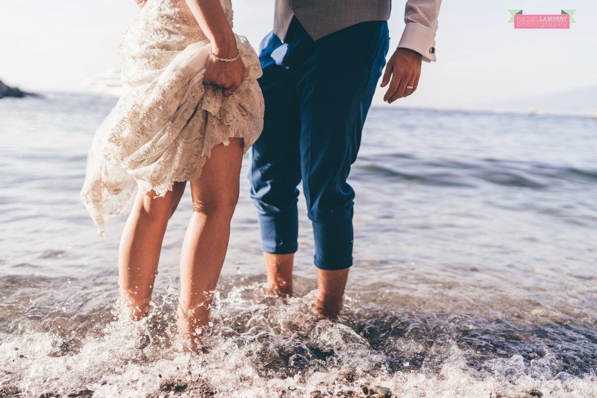 wedding photographer sorrento italy villa antiche mura bride and groom beach
