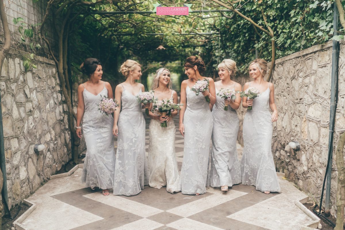 wedding photographer sorrento italy villa antiche mura bride and bridesmaids