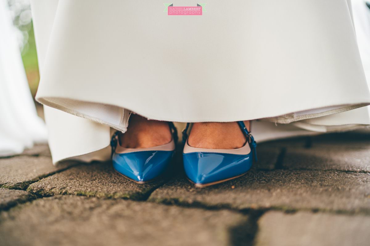 hensol castle wedding photographer bride blue shoes valentino