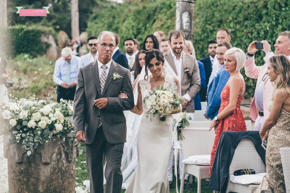 villa cimbrone ravello amalfi wedding photos bride arrival