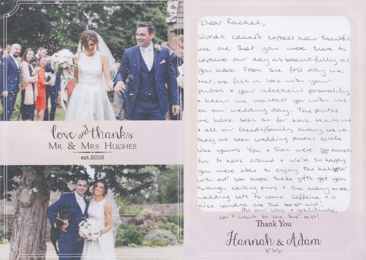 cardiff wedding photographer rachel lambert photography thank you cards love letters