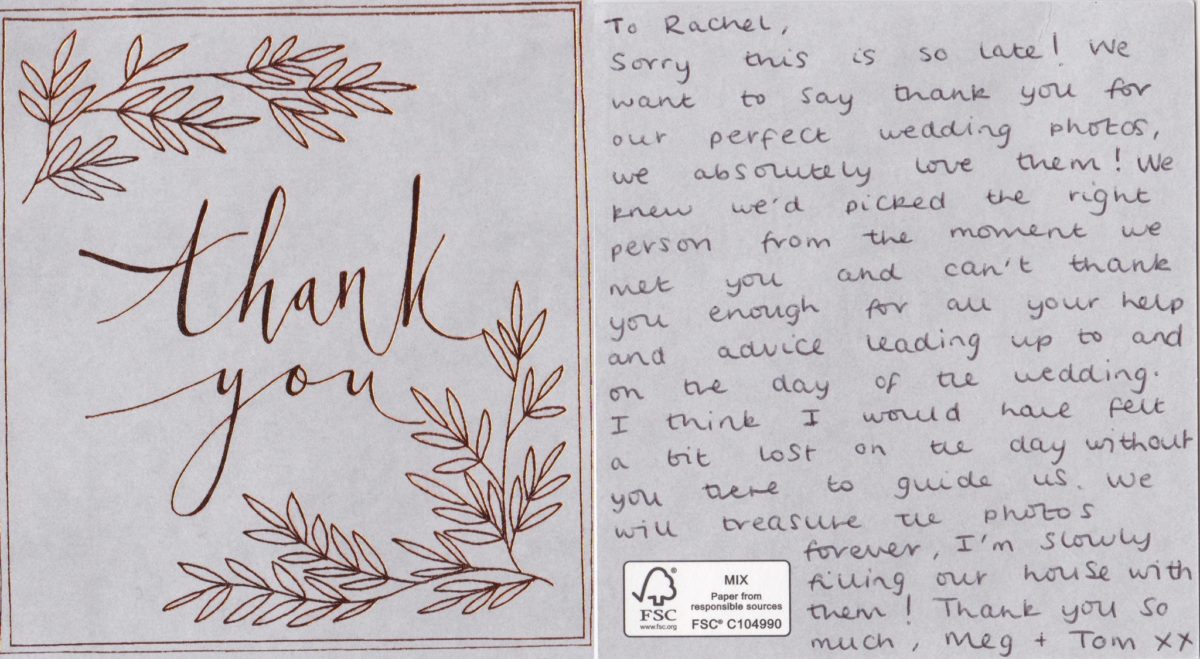 cardiff wedding photographer rachel lambert photography thank you cards love letters