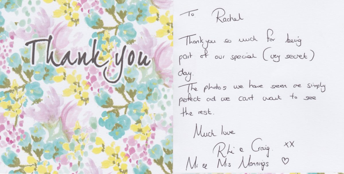 cardiff wedding photographer rachel lambert photography thank you cards love letters