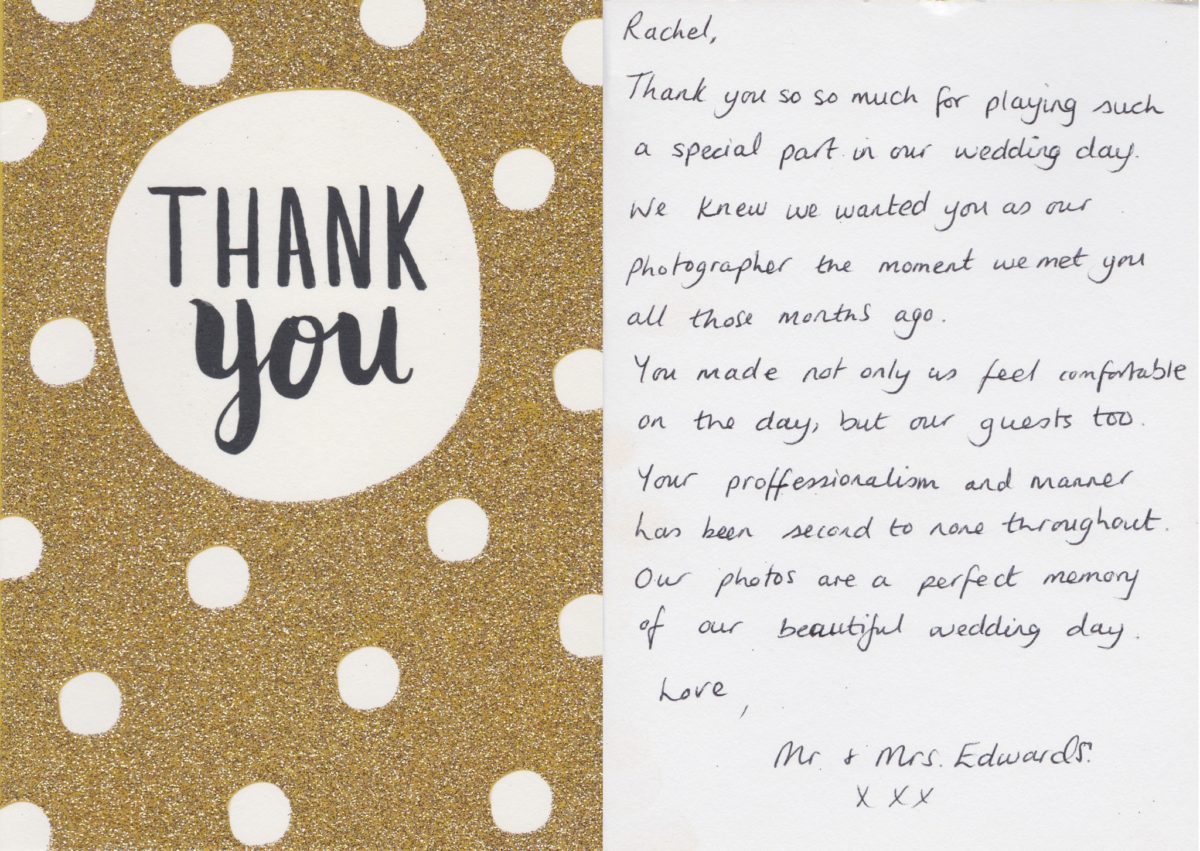 cardiff wedding photographer rachel lambert photography thank you cards love letters