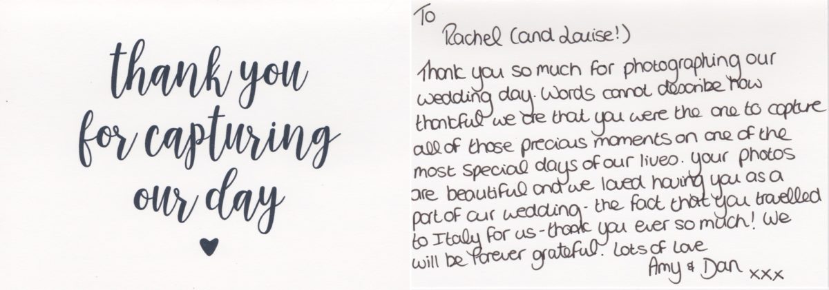 cardiff wedding photographer rachel lambert photography thank you cards love letters