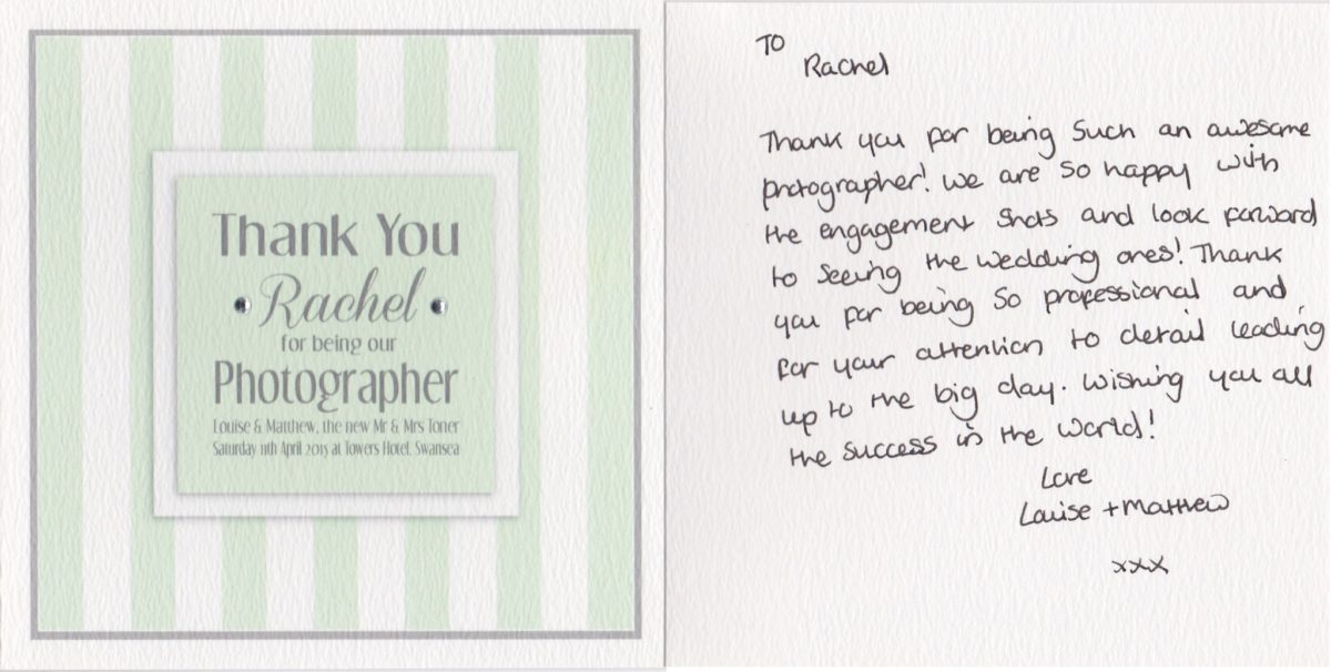 cardiff wedding photographer rachel lambert photography thank you cards love letters