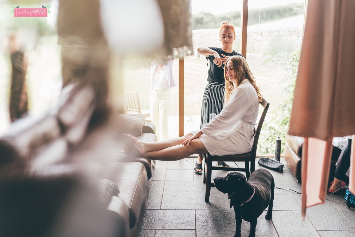 Rosedew Farm The Cowshed bridal preparation