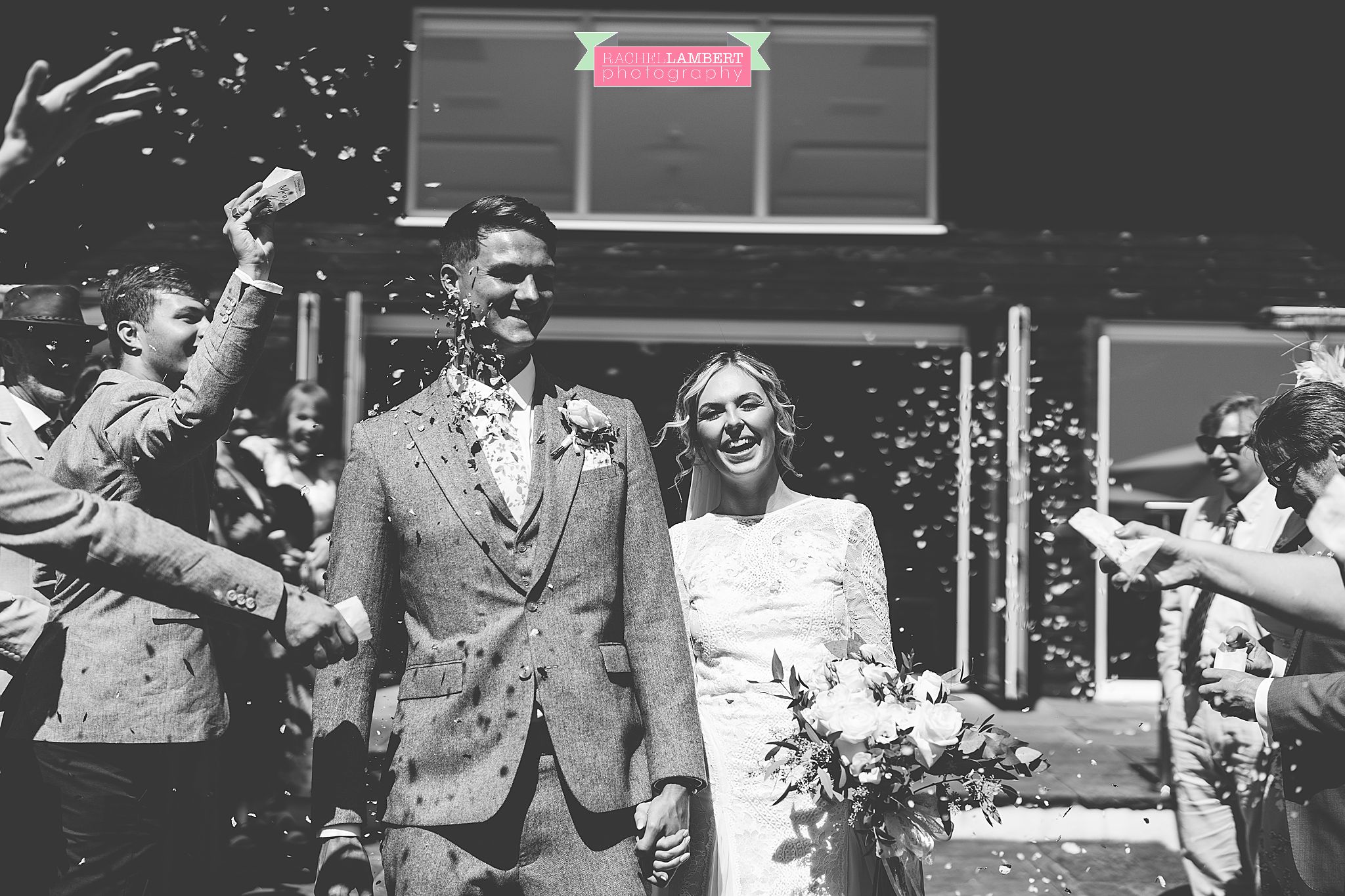 Llanerch Vineyard Wedding Photographer confetti