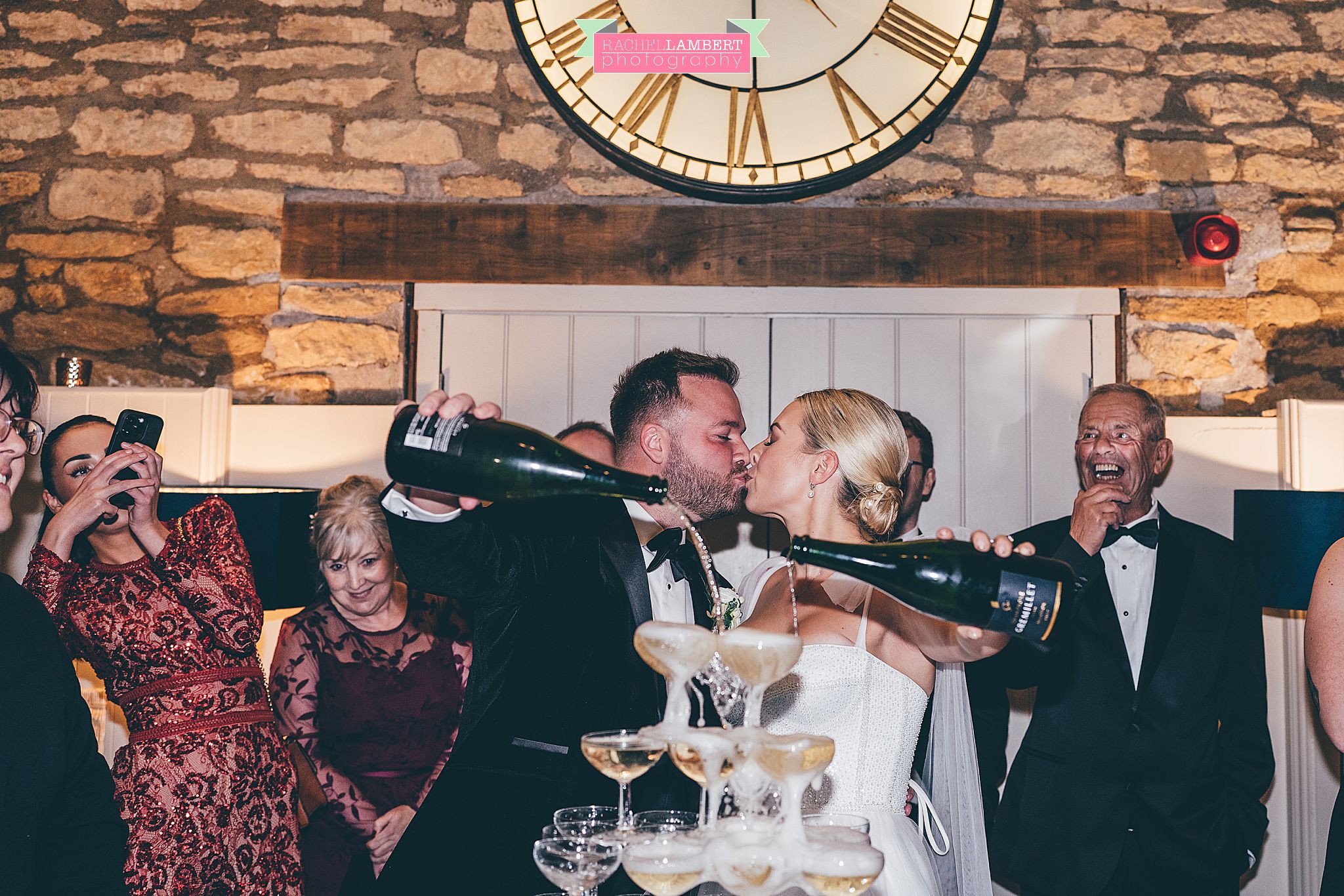 Brympton House Wedding champagne tower