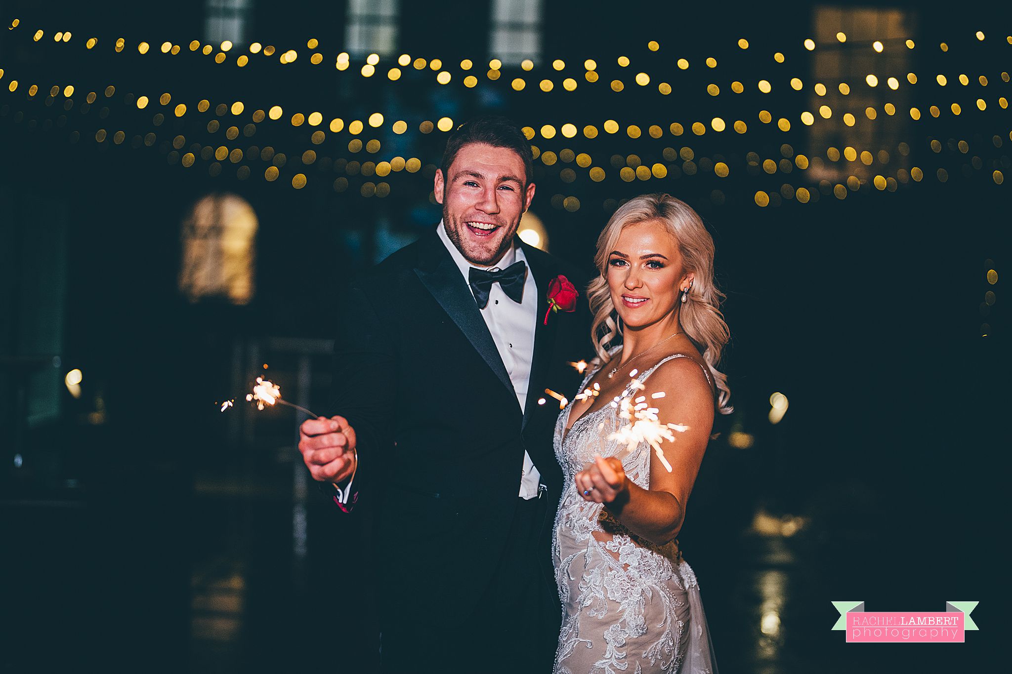 Hensol Castle Christmas Wedding rachel lambert photography sparklers